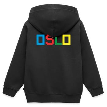 OSLO Norway Norwegen - Kids Premium Organic Zip-up Hoodie - black - Back - AI Model Kid Male (0cm)
