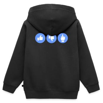 Like, dislike, and middle finger icons - Kids Premium Organic Zip-up Hoodie - black - Back - AI Model Kid Male (0cm)