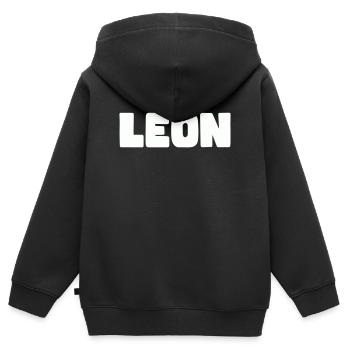 Leon Name - Kids Premium Organic Zip-up Hoodie - black - Back - AI Model Kid Male (0cm)