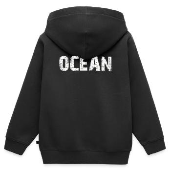 Océan - Sweat Premium à capuche zippé enfant bio - noir - Dos - AI Model Kid Male (0cm)