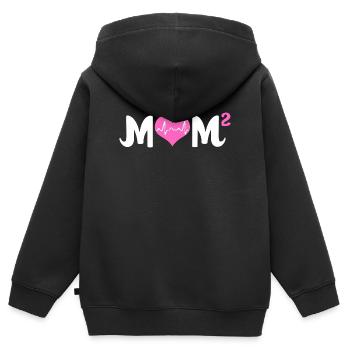 Zwillinge Mama Zwilling Mutter Geschenk - Kinder Premium Organic Zip Hoodie - Schwarz - Hinten - AI Model Kid Male (0cm)