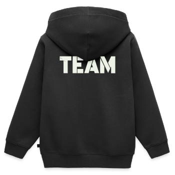 Équipe - Sweat Premium à capuche zippé enfant bio - noir - Dos - AI Model Kid Male (0cm)
