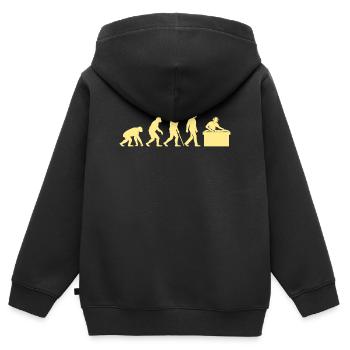 Evolution to a workplace DJ - Kids Premium Organic Zip-up Hoodie - black - Back - AI Model Kid Male (0cm)