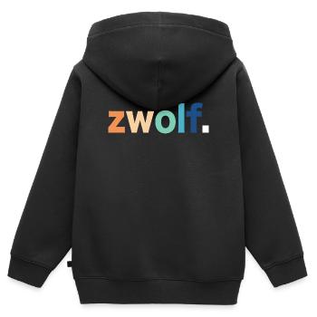 12. Geburtstag Zwölf - Kinder Premium Organic Zip Hoodie - Schwarz - Hinten - AI Model Kid Male (0cm)