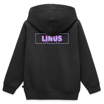 Linu - Sweat Premium à capuche zippé enfant bio - noir - Dos - AI Model Kid Male (0cm)