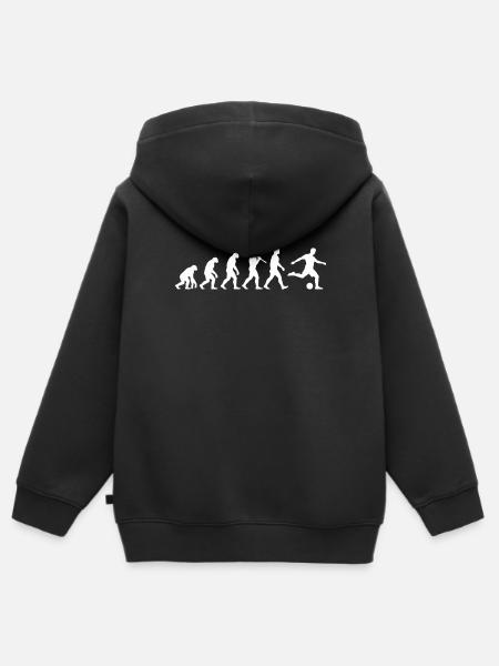 Evolution Fußball - Kinder Premium Organic Zip Hoodie - Schwarz