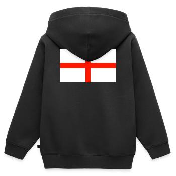 Drapeau anglais - Sweat Premium à capuche zippé enfant bio - noir - Dos - AI Model Kid Male (0cm)