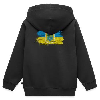 Ukraine Flaggen Design mit den Nationalfarben - Kinder Premium Organic Zip Hoodie - Schwarz - Hinten - AI Model Kid Male (0cm)