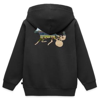 tracteur - Sweat Premium à capuche zippé enfant bio - noir - Dos - AI Model Kid Male (0cm)