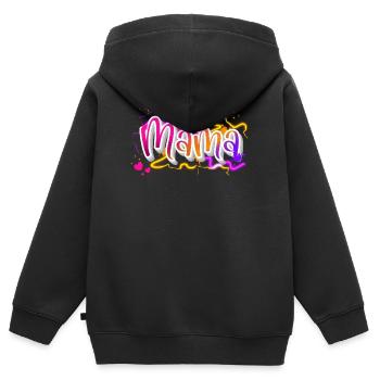 Mama - Kinder Premium Organic Zip Hoodie - Schwarz - Hinten - AI Model Kid Male (0cm)