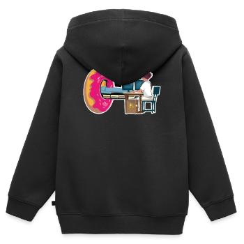 Femme Manip Radio Scanner Irm Donut Radiologie - Sweat Premium à capuche zippé enfant bio - noir - Dos - AI Model Kid Male (0cm)