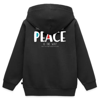 Peace 2 (dunkel) - Kinder Premium Organic Zip Hoodie - Schwarz - Hinten - AI Model Kid Male (0cm)