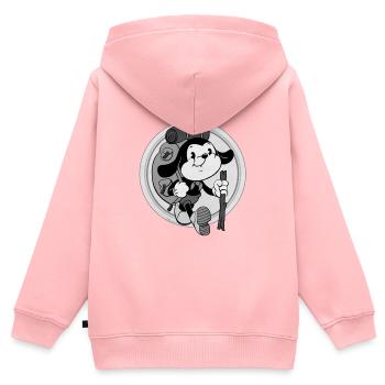 Retro Abenteurer mit Rucksack - Kinder Premium Organic Zip Hoodie - Rosa - Hinten - AI Model Kid Female (0cm)