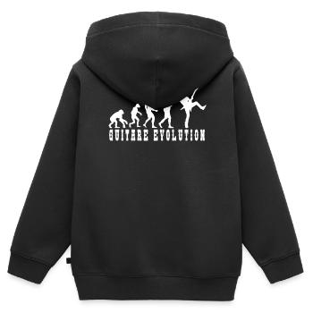 Evolution der Gitarrenkultur - Kinder Premium Organic Zip Hoodie - Schwarz - Hinten - AI Model Kid Male (0cm)