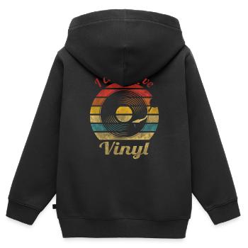 I call it Love Vinyl Retro Vintage Music - Kinder Premium Organic Zip Hoodie - Schwarz - Hinten - AI Model Kid Male (0cm)