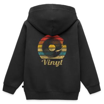 I Love Vinyl Retro Vintage Music - Kinder Premium Organic Zip Hoodie - Schwarz - Hinten - AI Model Kid Male (0cm)