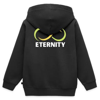 Ewigkeits-Infinity-Band-Emblem - Kinder Premium Organic Zip Hoodie - Schwarz - Hinten - AI Model Kid Male (0cm)