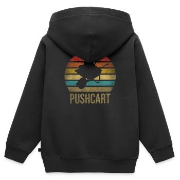 Cash Money Wheelbarrow Pushcart Sunset - Kinder Premium Organic Zip Hoodie - Schwarz - Hinten - AI Model Kid Male (0cm)