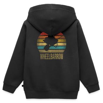 Cash Money Wheelbarrow Pushcart Sunset - Kinder Premium Organic Zip Hoodie - Schwarz - Hinten - AI Model Kid Male (0cm)