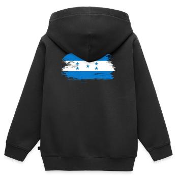 Honduras Flagge - Kinder Premium Organic Zip Hoodie - Schwarz - Hinten - AI Model Kid Male (0cm)