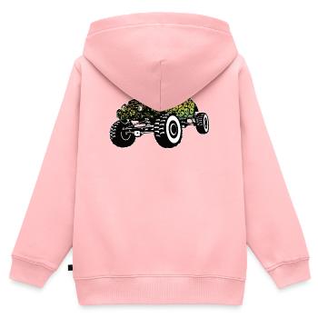 Dégradé de crâne de Monster Truck - Sweat Premium à capuche zippé enfant bio - rose - Dos - AI Model Kid Female (0cm)