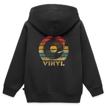 1989 Vinyle Rétro Vintage Music - Sweat Premium à capuche zippé enfant bio - noir - Dos - AI Model Kid Male (0cm)