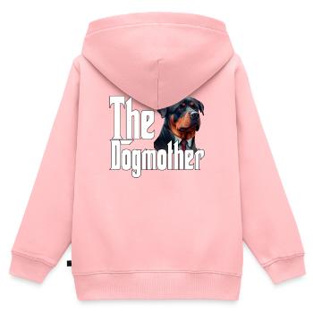 Rottweiler Chien Maman Chienne Chiens Maman Rottie - Sweat Premium à capuche zippé enfant bio - rose - Dos - AI Model Kid Female (0cm)