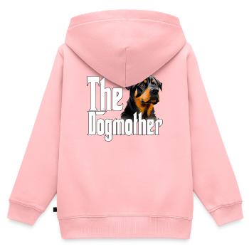 Rottweiler Chien Maman Chienne Chiens Maman Rottie - Sweat Premium à capuche zippé enfant bio - rose - Dos - AI Model Kid Female (0cm)