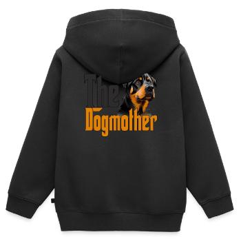 Rottweiler Chien Maman Chienne Chiens Maman Rottie - Sweat Premium à capuche zippé enfant bio - noir - Dos - AI Model Kid Male (0cm)