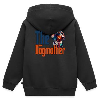 Teckel Chien Maman Chienne Chiens Maman Rottie - Sweat Premium à capuche zippé enfant bio - noir - Dos - AI Model Kid Male (0cm)