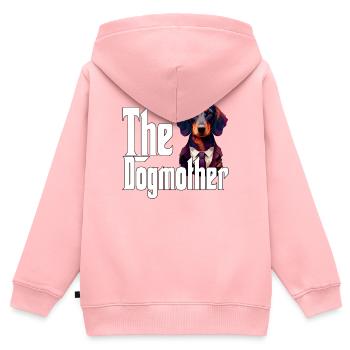 Teckel Chien Maman Chienne Chiens Maman Rottie - Sweat Premium à capuche zippé enfant bio - rose - Dos - AI Model Kid Female (0cm)