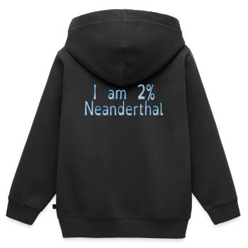Yes I am 2% Neanderthal - Kids Premium Organic Zip-up Hoodie - black - Back - AI Model Kid Male (0cm)