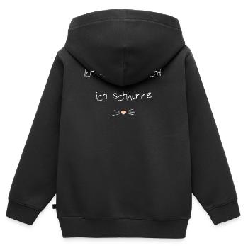 Je ne ronfle pas, je ronronne - Sweat Premium à capuche zippé enfant bio - noir - Dos - AI Model Kid Male (0cm)