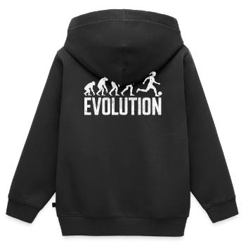 Evolution des Laufens zum Spielball - Kinder Premium Organic Zip Hoodie - Schwarz - Hinten - AI Model Kid Male (0cm)