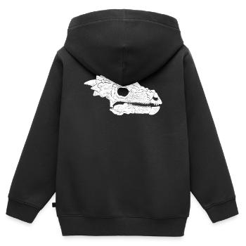 Pachycephalosaurus Fossil Skull - Kids Premium Organic Zip-up Hoodie - black - Back - AI Model Kid Male (0cm)