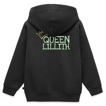 Lillith - Kinder Premium Organic Zip Hoodie - Schwarz - Hinten - AI Model Kid Male (0cm)