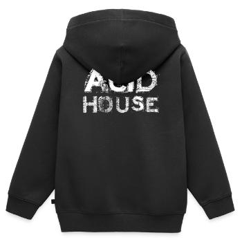 Acid House Caractère en gras - Sweat Premium à capuche zippé enfant bio - noir - Dos - AI Model Kid Male (0cm)