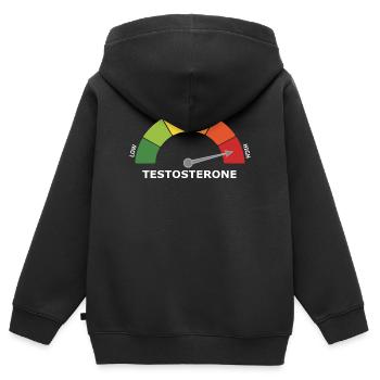 Testosteron Kraftsport Gym Pumper Low Cortisol JGA - Kinder Premium Organic Zip Hoodie - Schwarz - Hinten - AI Model Kid Male (0cm)