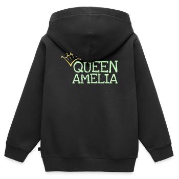 Amelia - Kinder Premium Organic Zip Hoodie - Schwarz - Hinten - AI Model Kid Male (0cm)
