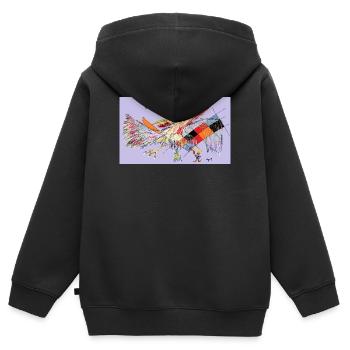 Juste un chien promeneur - Sweat Premium à capuche zippé enfant bio - noir - Dos - AI Model Kid Male (0cm)