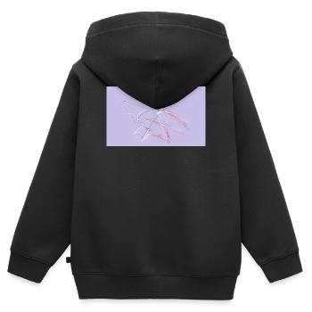 Er wollte nicht zu spät kommen.... - Kinder Premium Organic Zip Hoodie - Schwarz - Hinten - AI Model Kid Male (0cm)