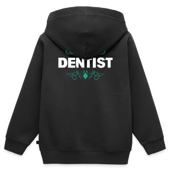 dentist - Kids Premium Organic Zip-up Hoodie - black - Back - AI Model Kid Male (0cm)