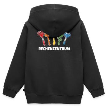 Rechenzentrum Gärtner Garten Gartenarbeit - Kinder Premium Organic Zip Hoodie - Schwarz - Hinten - AI Model Kid Male (0cm)