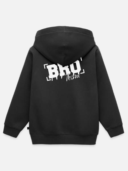 BRO Team Blockschrift Logo - Kinder Premium Organic Zip Hoodie - Schwarz