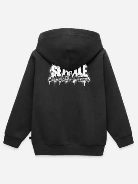Seattle Graffiti Skyline - Kinder Premium Organic Zip Hoodie - Schwarz