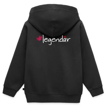 #legendär - Kinder Premium Organic Zip Hoodie - Schwarz - Hinten - AI Model Kid Male (0cm)