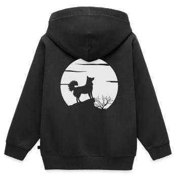 Alaskan Klee Kai - Kinder Premium Organic Zip Hoodie - Schwarz - Hinten - AI Model Kid Male (0cm)