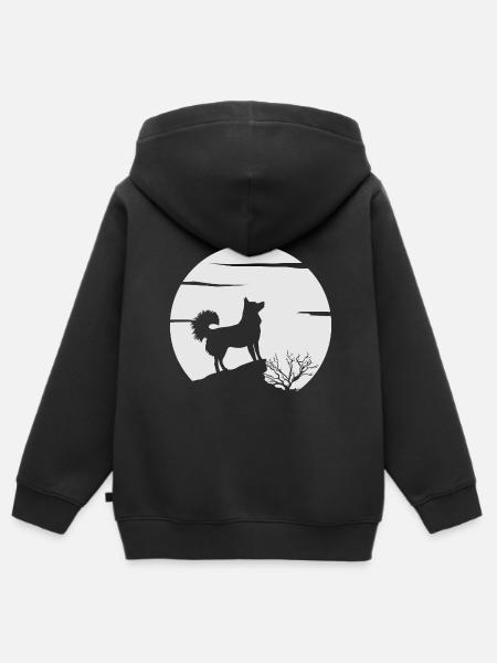Alaskan Klee Kai - Kinder Premium Organic Zip Hoodie - Schwarz