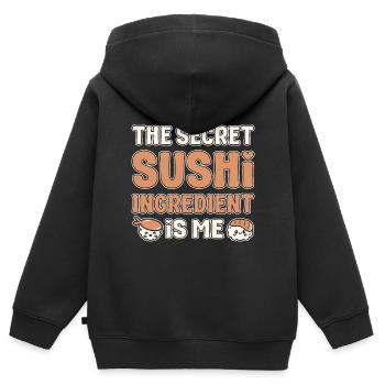L’ingrédient secret de Sushi Lover, c’est moi sushi - Sweat Premium à capuche zippé enfant bio - noir - Dos - AI Model Kid Male (0cm)