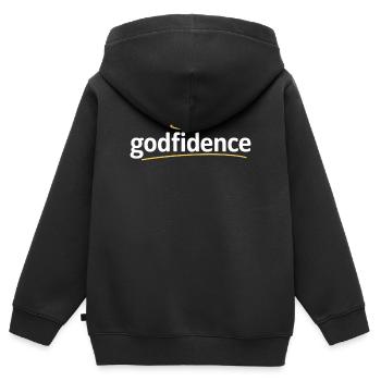Godfidence Confiance en Dieu Foi chrétienne - Sweat Premium à capuche zippé enfant bio - noir - Dos - AI Model Kid Male (0cm)
